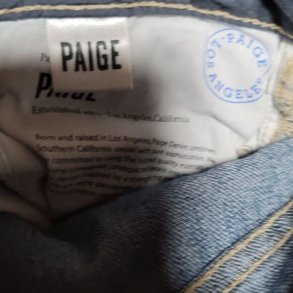 Paige Sz 29 Skyline Ankle Peg Jeans Medium Wash Distressed Low-rise - Picture 10 of 14